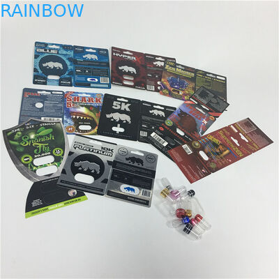 실크 인쇄 물집 카드 포장 남성 증진 약물 코뿔소 성 알약 관례 로고