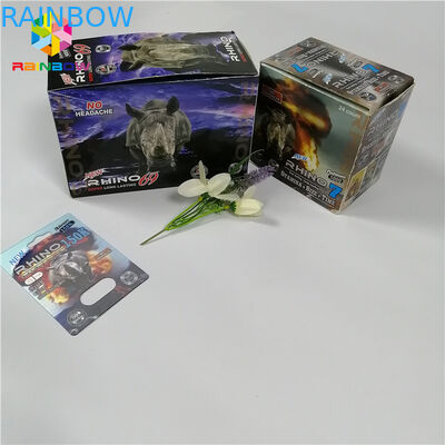 포장 코뿔소 69 캡슐 플라스틱 3d 카드 상자가 남성 증진 성 알약에 의하여 카드 물집이 생깁니다