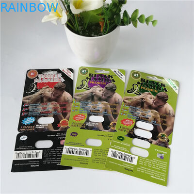 주문을 받아서 만들어진 3D 물집 팩 포장 남자 성적인 성과 증진 알약은 물집이 생깁니다