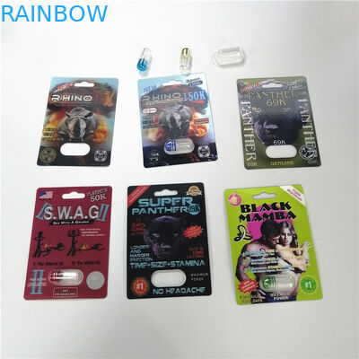 빨간 코뿔소 69 남근 확대 캡슐 단지 탄알 성 알약 플라스틱 약 팩