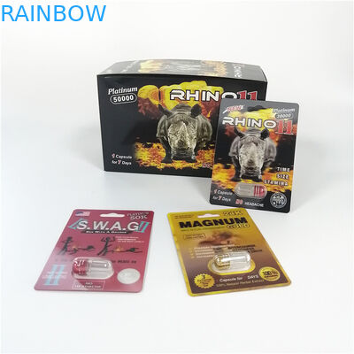 빨간 코뿔소 69 남근 확대 캡슐 단지 탄알 성 알약 플라스틱 약 팩