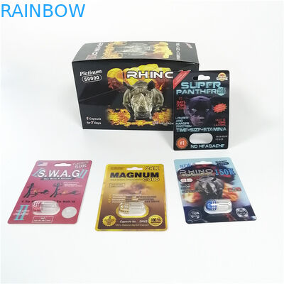 빨간 코뿔소 69 남근 확대 캡슐 단지 탄알 성 알약 플라스틱 약 팩