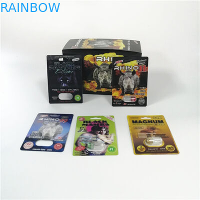 로고에 의하여 주문을 받아서 만들어지는 성 알약 물집 포장 코뿔소 흑표범당 남성 증진 캡슐 포장