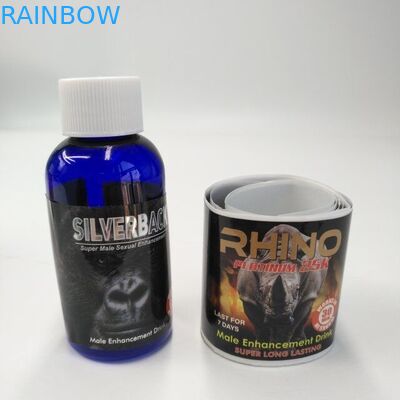 남성 증진 음료를 위한 코뿔소 스티커가 광택 있는 끝 물집 카드 포장 각자에 의하여 Adhensive 레테르를 붙입니다