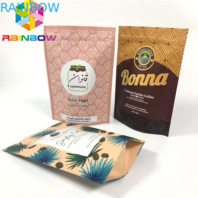 Kraft 종이는 커피 주머니, 방습 지플락 플라스틱 식품 포장을을 위로 서 있습니다