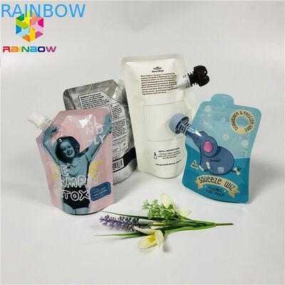 Doypack 음식 급료는 주머니 재사용할 수 있는 정화 젤 얼굴 액체 가면 패킹을 위로 서 있습니다