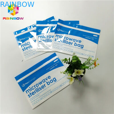 플라스틱 마이크로파 살균제는 아기 지류/병을 위한 지퍼 주머니 부대를 위로 서 있습니다