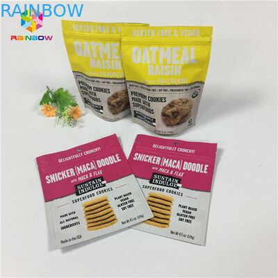 사진 요판 인쇄는 지플락 패킹 부대 바닐라 커피/우유 단백질 분말을 위로 서 있습니다