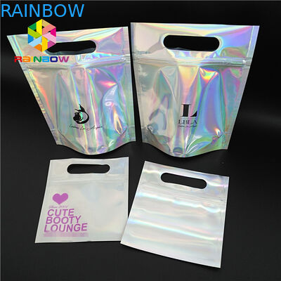 옷/장갑을 위한 명확한 플라스틱 화장품 부대 정상 손잡이 자필 포일을 인쇄하는 사진 요판