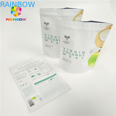 재사용할 수 있는 플라스틱 주머니 포장을 인쇄하는 사진 요판은 지퍼를 가진 위로 말린 신선한 부대를 서 있습니다