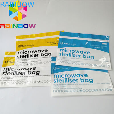 유아식은 위로 지퍼 주머니 부대를 위로 서 있습니다 마이크로파 증기 살균제 유형을 서 있습니다