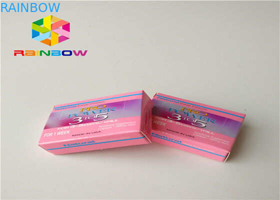 접착성 스티커 상표를 가진 남성 증진 음료 병 포장지 상자