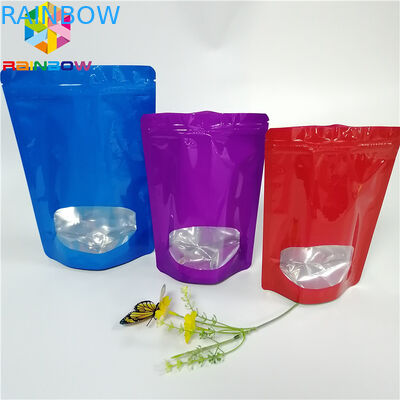 광택 있는 지상은 창을 가진 지퍼 주머니 부대 알루미늄 호일 냄새 증거를 위로 서 있습니다