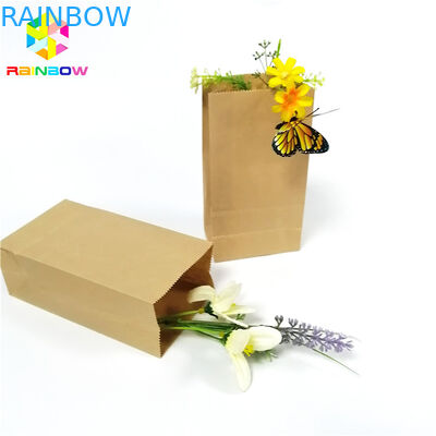 음식 급료 Kraft 종이 편평한 바닥 부대 생물 분해성 기름이 안 배는 식사 포장