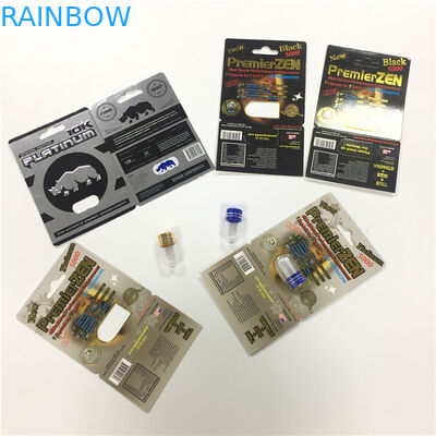 물집 캡슐 콘테이너 성적인 성과 알약 포장 카드에 의하여 주문을 받아서 만들어지는 인쇄