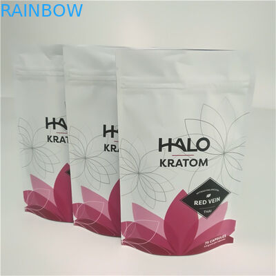 음식 급료 지플락 플라스틱 주머니 포장은 분말/알약을 위한 Kratom 부대를 위로 서 있습니다