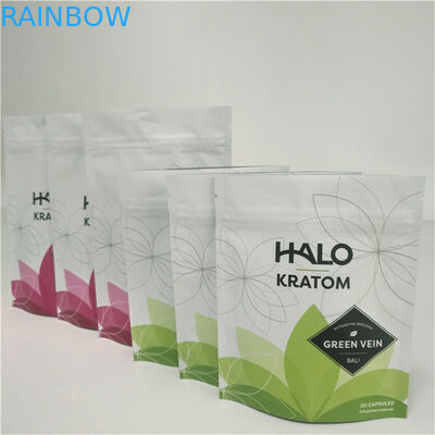음식 급료 지플락 플라스틱 주머니 포장은 분말/알약을 위한 Kratom 부대를 위로 서 있습니다