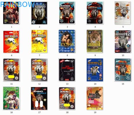 튼튼한 물집 카드 포장 Mamba/대작 25k/뻣뻣한 Rox 코뿔소 69 알약 캡슐 전시 상자