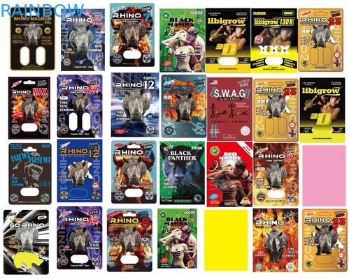 남성 증진 캡슐을 위해 관례에 의하여 인쇄되는 물집 서류상 카드 스파링 XXX 분홍색 뜨거운 각인