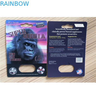 재상할 수 있는 서류상 카드 포장 표범 코뿔소 25k 남성 증진 알약 팩