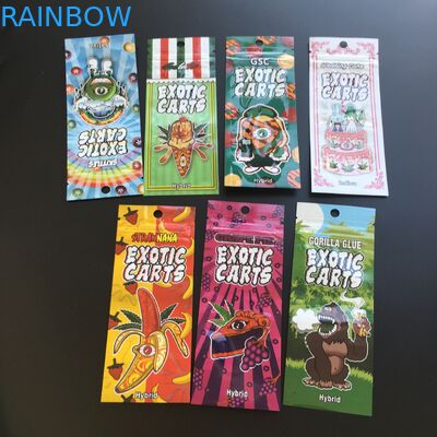 이국적인 손수레 지플락 Mylar를 포장하는 Vape 카트리지 Cbd 기름 플라스틱 주머니는 0.5ml 1ml를 자루에 넣습니다