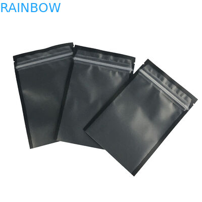 명확한 앞 창문은 지퍼 주머니 음식 급료 냄새 증거 광택이 없는 까만 표면을 위로 서 있습니다