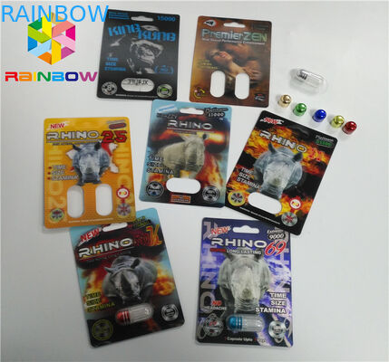 PP 3D 인쇄 코뿔소 69 알약을 위한 정상적인 크기를 포장하는 플라스틱 물집 카드