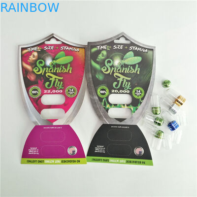 금속 모자를 가진 탄알 모양 성 증진 알약 캡슐 포장 병