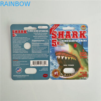 서류상 물집 카드 플라스틱 탄알을 가진 포장 남성 증진 알약 팩