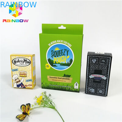 재상할 수 있는 주문 로고 디자인 상표는 선물 화장품을 위한 걸림새 구멍을 가진 UV 뜨거운 각인 서류상 카드 상자를 인쇄했습니다