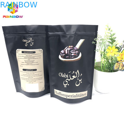 알루미늄 호일 부대, 지상 커피를 인쇄하는 사진 요판은 벨브를 가진 지퍼 부대를 위로 서 있습니다