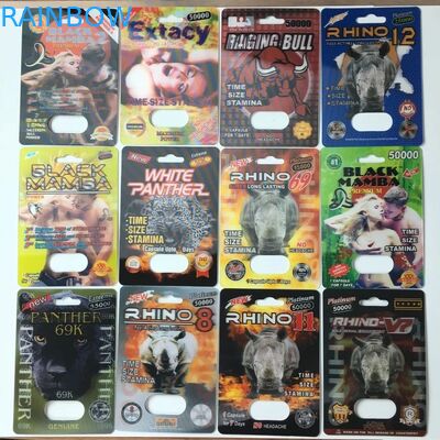 치기/코뿔소 13 알약 종이상자 포장 남성 증강 인자 캡슐 대작 서류상 카드를 망치로 치십시오