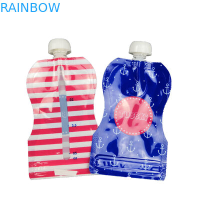 음료를 위한 박판으로 만들어진 물자 CMYK 색깔을 포장하는 재사용할 수 있는 유아식 주둥이 주머니