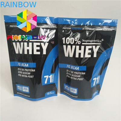 관례는 식사 부대 포장을 위로 서 있습니다 주머니 Resealable 지플락 광택 있는 끝을 인쇄했습니다