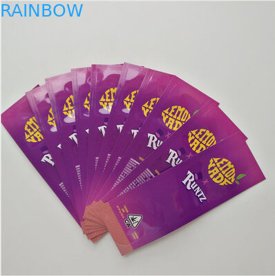 CBD 잡초 마리화나를 위한 지퍼 최고 부대를 포장하는 3개의 옆 물개 플라스틱 주머니