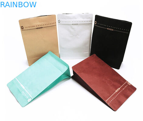 벨브를 가진 관례에 의하여 인쇄되는 Resealable Kraft 종이를 포장하는 편평한 바닥 티백