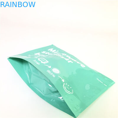 지퍼 마이크로파 부대 주문 인쇄 생물 분해성 120-180 Mic 간격을 위로 서 있으십시오