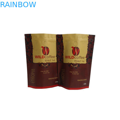 주문 광택이 없는 끝 커피 티백은, 알루미늄 호일 지퍼를 가진 주머니를 위로 서 있습니다