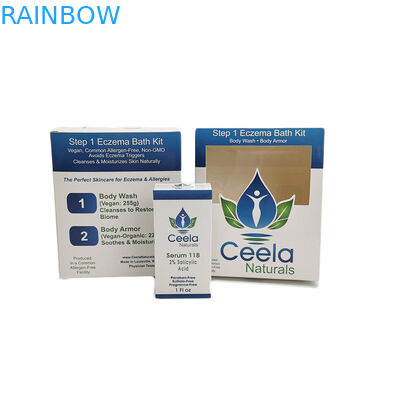 소매 피부 관리 몸 세척 신청을 포장하는 광택 있는 백색 마분지 종이상자