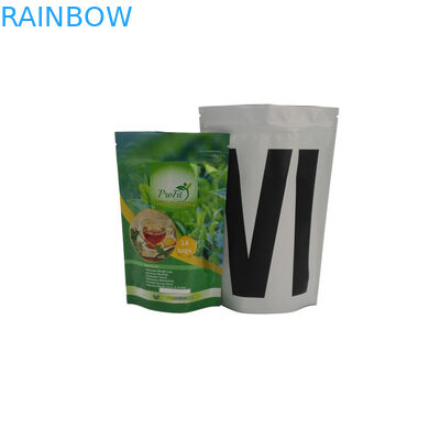 빈 지플락은 알루미늄 호일 비닐 봉투 재사용할 수 있는 열 - 밀봉한 유기 차 녹색을 위로 서 있습니다