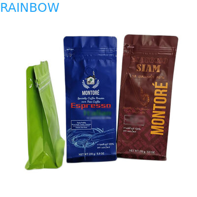 250g 1회분의 커피 봉지 편평한 바닥을 포장하는 광택 있는 지상 티백은 주머니 열 - 물개를 상자에 넣습니다