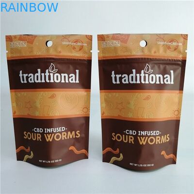 알루미늄 호일 잡초 과자 CBD 3x4는 지퍼 부대를 위로 서 있습니다