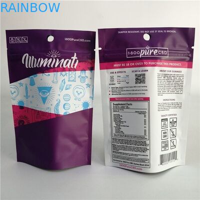 알루미늄 호일 잡초 과자 CBD 3x4는 지퍼 부대를 위로 서 있습니다