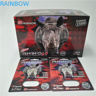 관례에 의하여 인쇄되는 플라스틱 코뿔소 알약 물집 카드 패킹