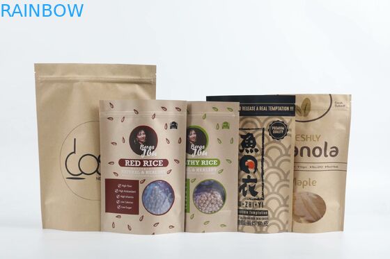 방습 과자는 Kraft 종이 주머니를 위로 서 있습니다