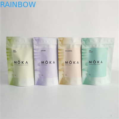 위로 지플락 주머니 몸을 제거합니다 안쪽으로 포일을 가진 Bath 소금을 위한 포장 부대를 서 있으십시오