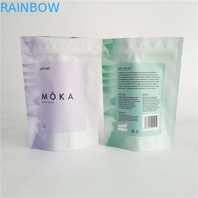 위로 지플락 주머니 몸을 제거합니다 안쪽으로 포일을 가진 Bath 소금을 위한 포장 부대를 서 있으십시오