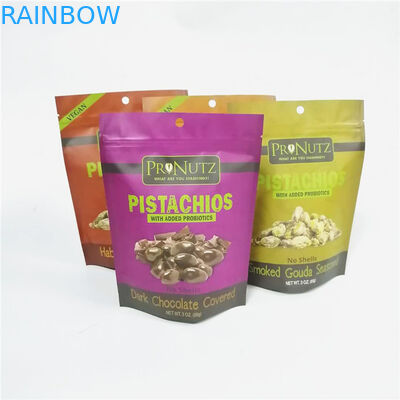 알루미늄 호일 진공 지프 잠금 장치 마일라 패키징은 플라스틱 백을 싸는 팁 식품 견과류를 견딥니다