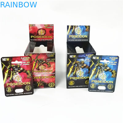 맞춘 인쇄 페이퍼 카드 남자 개선제 성적 능력 포세이돈 카드상자를 보여주세요