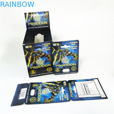 맞춘 인쇄물 카드 남자 개선제 성적 능력 빨간 포세이돈 카드상자를 보여주세요